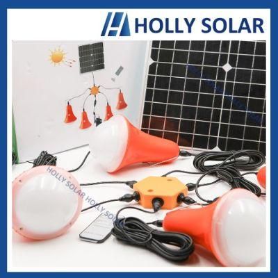 Solar Home Lamp Light 4 Pieces Lightbulb with LED Display Remaining Working Hours