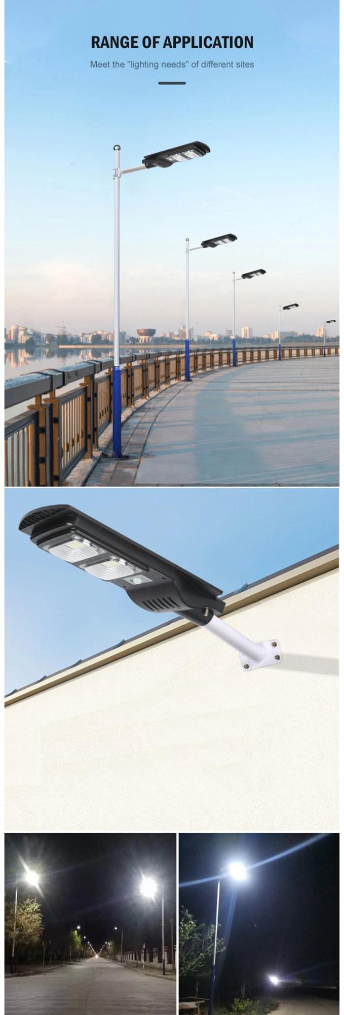 High Quality Remote Control All in One 100W LED Integrated Solar Street Light