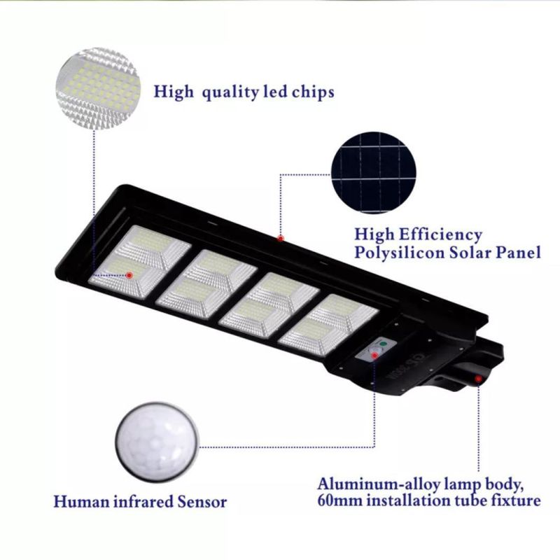 Xh Die Cast Aluminum Part Garden Lamp IP65 Outdoors Waterproof IP65 Integrated All in One LED Solar Street Light