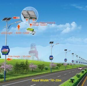 80W 100W 120W 5700K Lithiumion Battery Solar Outdoor Lighting for Highway School Road Application