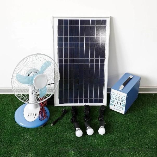 30W Solar Lighting System Kit Solar LED Light Support Fan for Africa Market