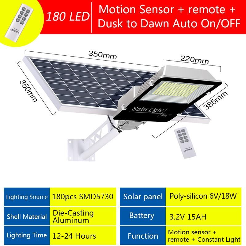 Outdoor Motion Sensor Solar Energy LED Street Lamp with Split Solar Panel