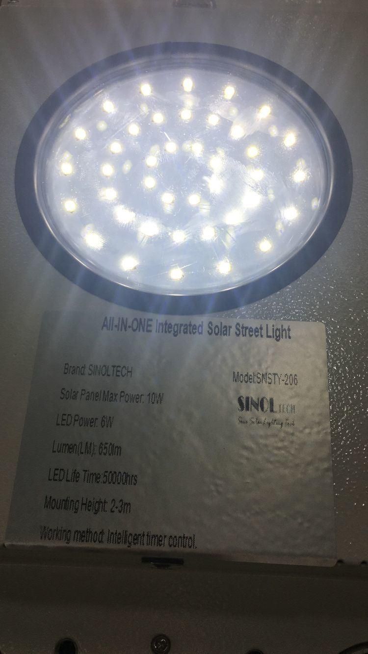 6W LED Integrated All in One Solar Powered Street Light (SNSTY-206)