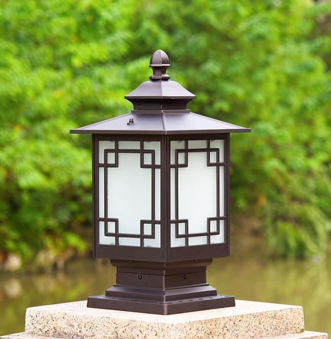 New Chinese Style Outdoor Villa Courtyard Doorpost Wall Garden Lamp