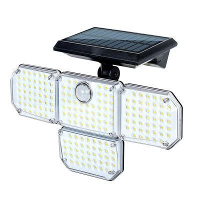 Solar Lights Outdoor 182/112 LED Wall Lamp with Adjustable Heads Security LED Flood Light IP65 Waterproof with 3 Working Modes