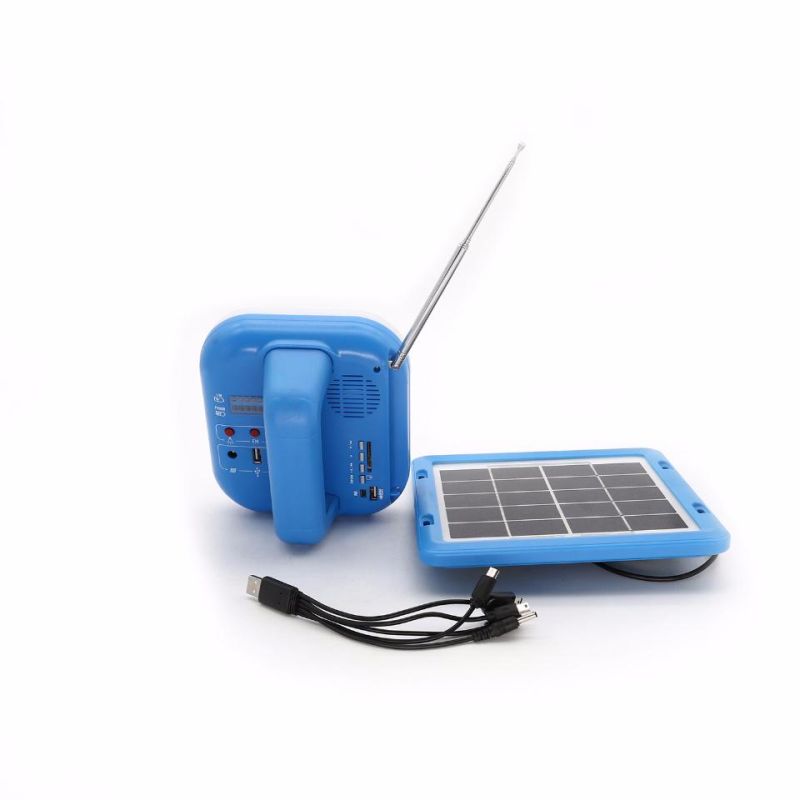 Portable Afforable Solar Light Lantern with FM Radio, MP3 and Phone Mobile Phone Charger
