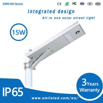 15W Integrated Solar Powered Street Light Dusk to Dawn with Motion Sensor