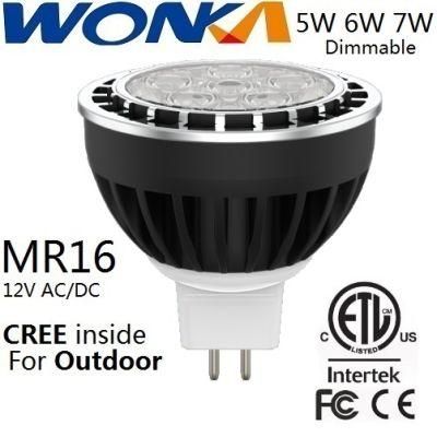 Dimmable 5W/6W/7W LED MR16 Spotlight Lamp Bulb for Landscape Lighting with ETL/cETL