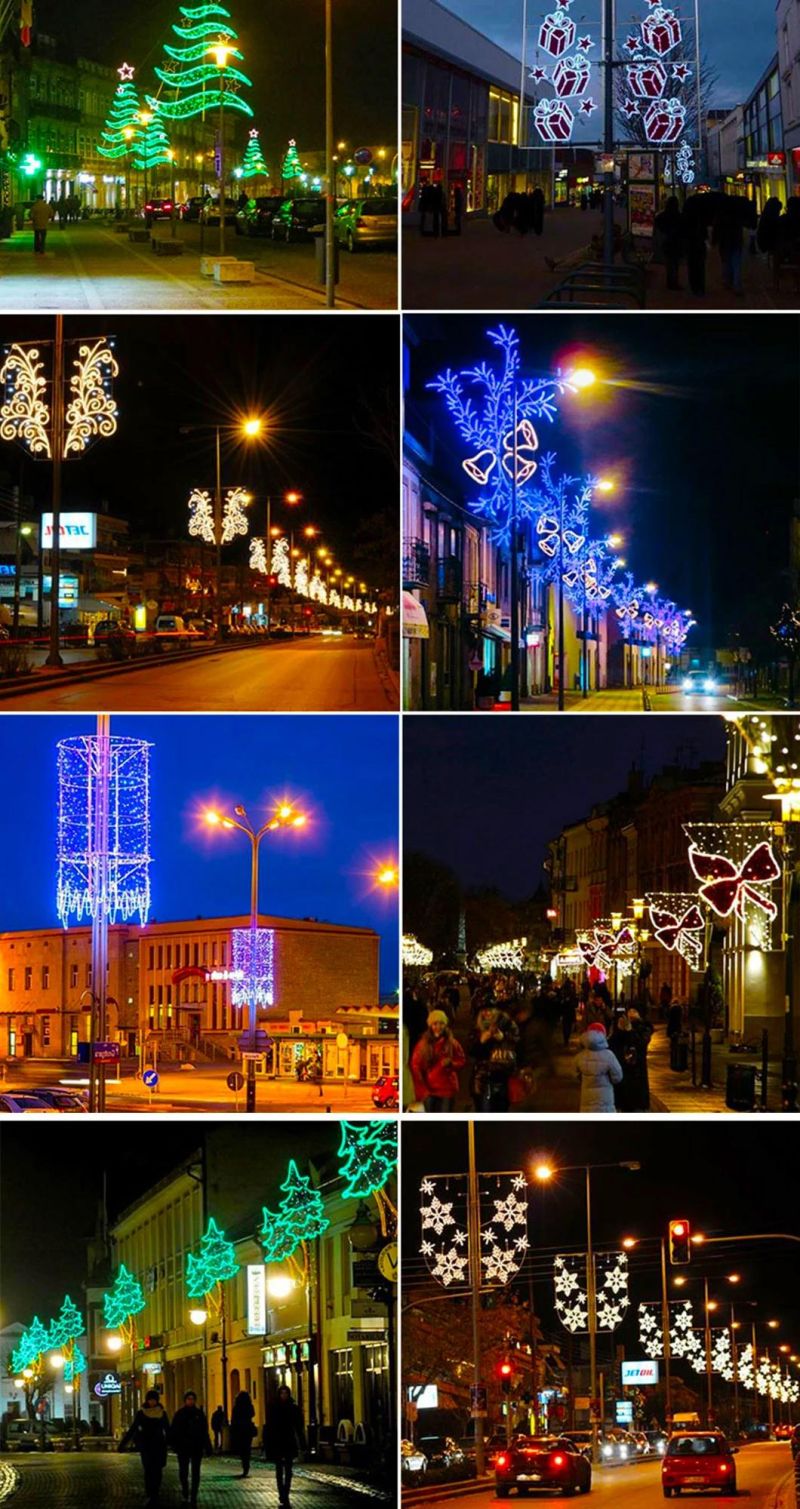 2022 Christmas Decoration Garden String Light Poles Holiday Lighting 2D LED Street Pole Motif Light