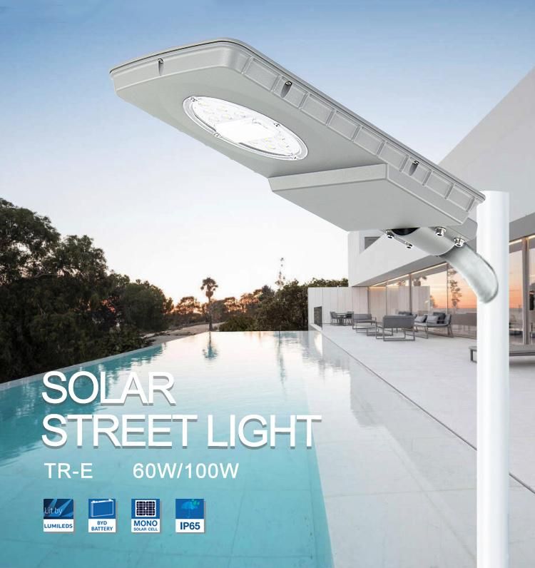 Bright DC Streetlight Commercial Aluminum Outdoor 100W 120W 200W 300W 400W Top Integrated All in One LED Solar Street Lights