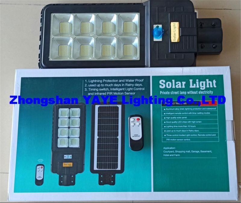 Yaye 2022 Hot Sell 300W Outdoor Solar LED Street/Road/Garden Integrated All in One Remote Motion IP65 Lamp / 3 Years Warranty/ 1000PCS Stock