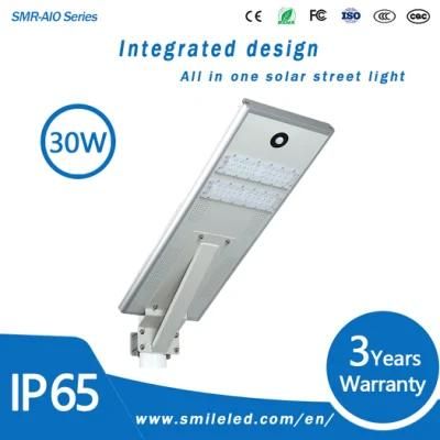 Factory Price 30W LED All in One Integrated Solar Street Light Solar Street Lamp