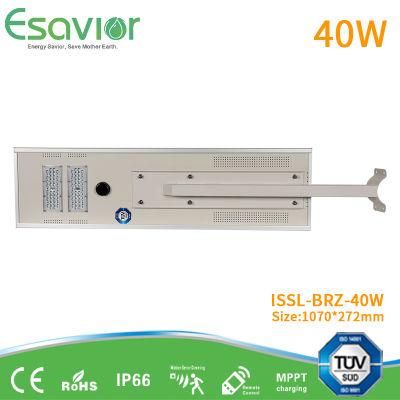 All in One Outdoor LED Solar Lighting Energy Saving Lamp Solar Street Light 40W