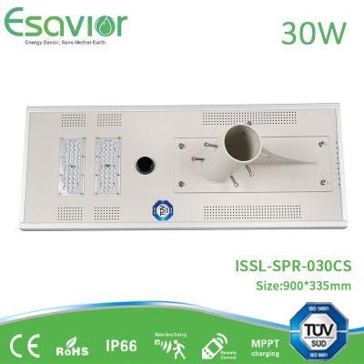 Esavior 30W Integrated All in One Energy Saving Lighting Lamp LED Solar Street Lights with 25 Years Long Product Lifespan