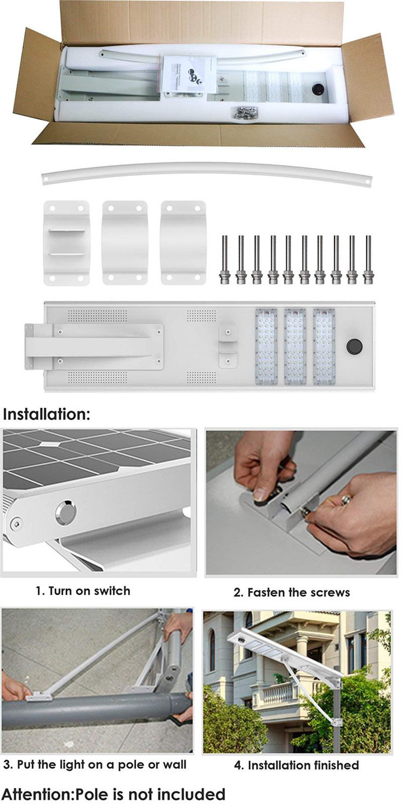 Modern Aluminium LED Light 20W Mono Solar Panel All in One LED Solar Street Light