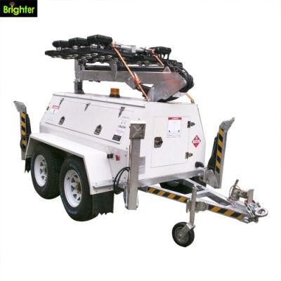 LED Lamp Camping Mining Mobile Lighting Tower with Trailer