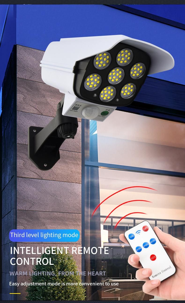 Surveillance Cameras LED Simulation Monitoring Security Lighting Solar Motion Sensor Wall Light Outdoor
