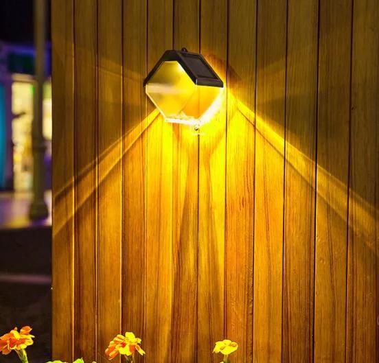 Hanging Solar Garden Lights Outdoor Decorative Deck Solar Lamp Warm and RGB Color Changing Wall Lamp