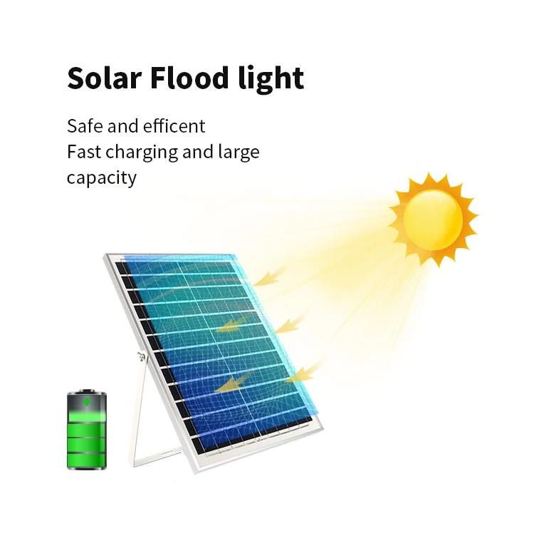 Manufacturer Aluminum Housing Parking Lot Tower Solar Dusk to Dawn 50 Watt 12 Volt LED Flood Light