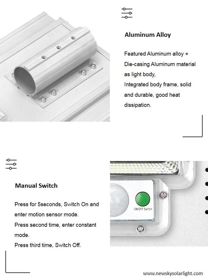 Factory Direct Wholesale Motion Sensor LiFePO4 Battery All in One Jd-A300 LED Solar Street Light