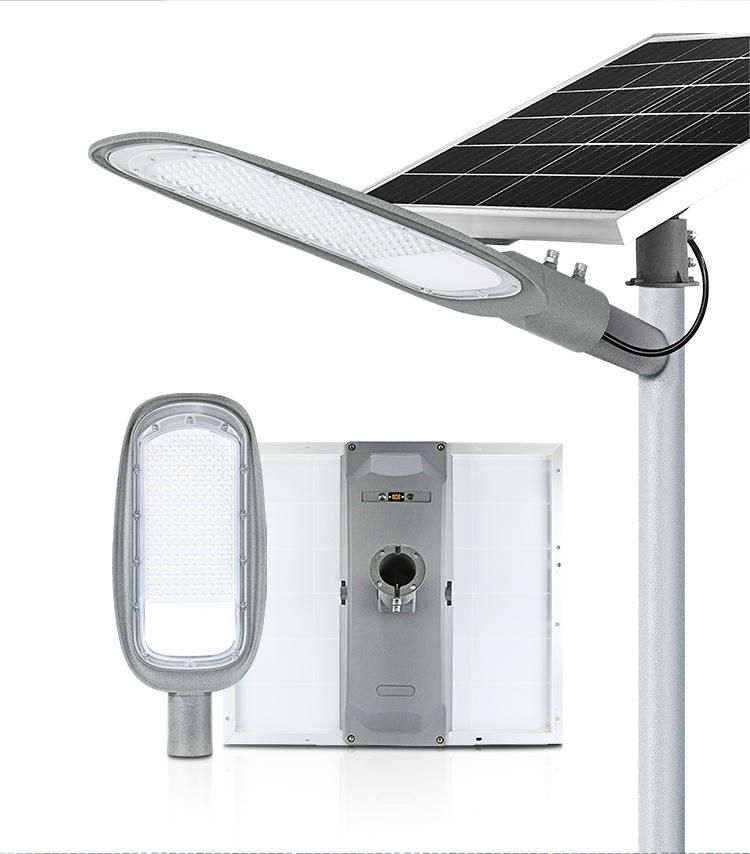 Road Aluminum Alloy All in One High Power High Lumen IP65 Solar Street Light 200W 6000K with Inbuilt Battery