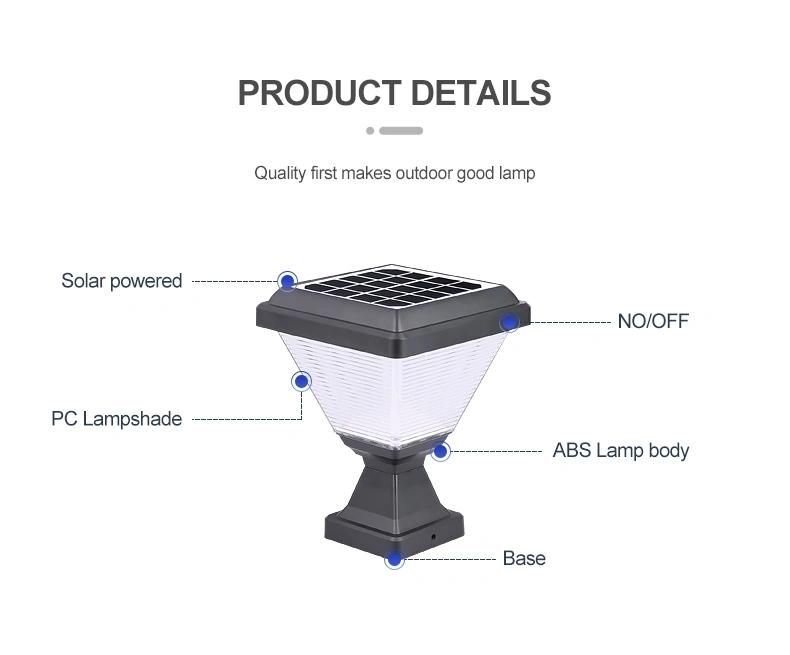 Solar Pillar Light Solar Lighting Control Sensor Solar Gate Light