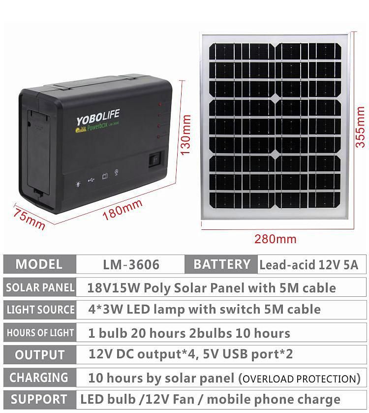 Portable Solar Power Kit for Home Lighting