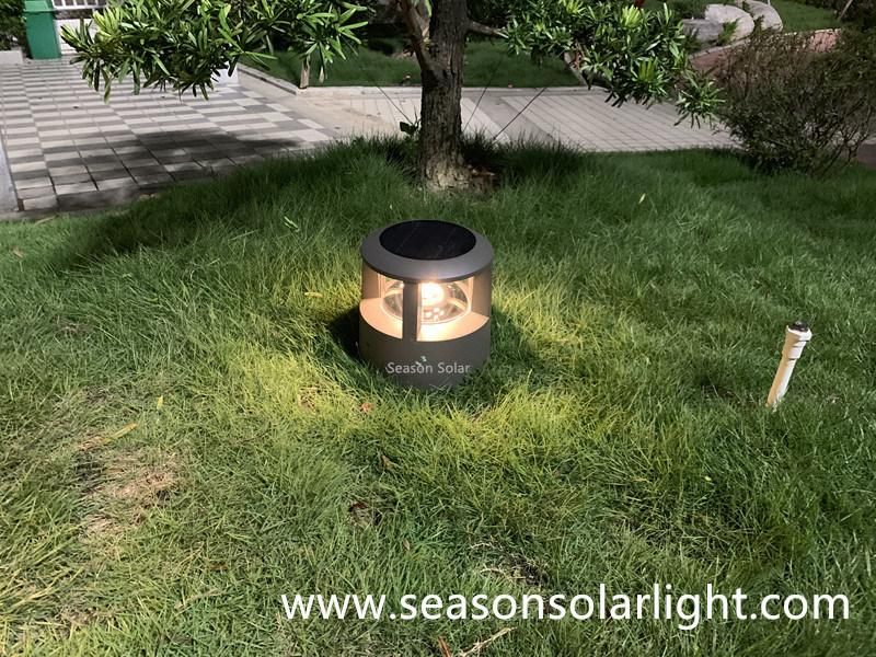 Easily Install LED Light Lamp Outdoor Green Lawn Light Solar Garden Lamp with Warm + White LED Lamp