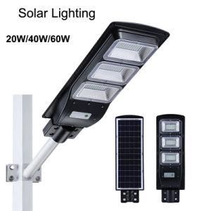 Solar LED Street Pole Lights Outdoor with Motion Sensor Remote Controller IP67 Waterproof Garden Wall Lamp
