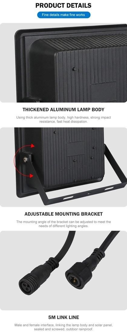 300W LED Solar Flood Light Lamp Lights System Home Fixture Portable Camping Lighting Products Outdoor Wall Garden Street