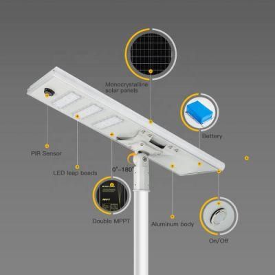Waterproof IP66 High Quality 60W Solar Street Light Outdoor with Lithium Battery