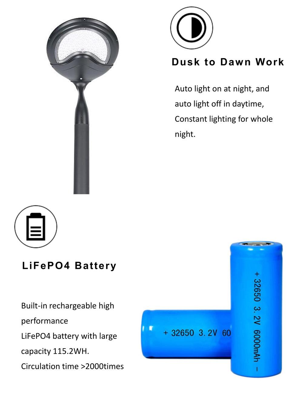 Outdoor All in One Waterproof Solar Courtyard Light for Garden Park Pathway