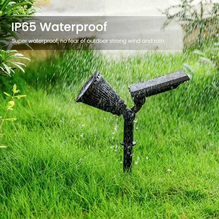 Garden Lawn Spotlight and Outdoor Solar Landscape Spotlight, Solar Spot Lights with Waterproof LED and Solar Panel Integrated, Solar Powered Spotlight