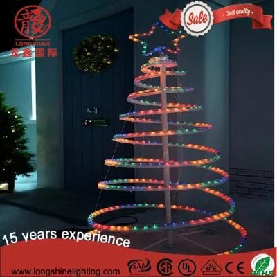 LED Flash Multicolor PVC Rope Spiral Christmas Tree Light for Holiday Decoration