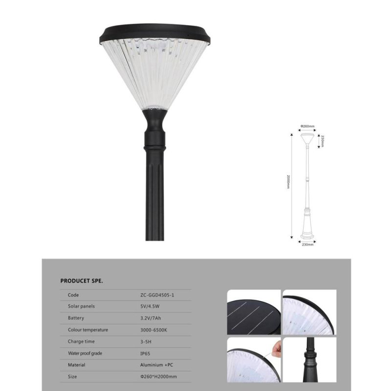 Garden and Outdoor Use Warm White LED Solar Lamp
