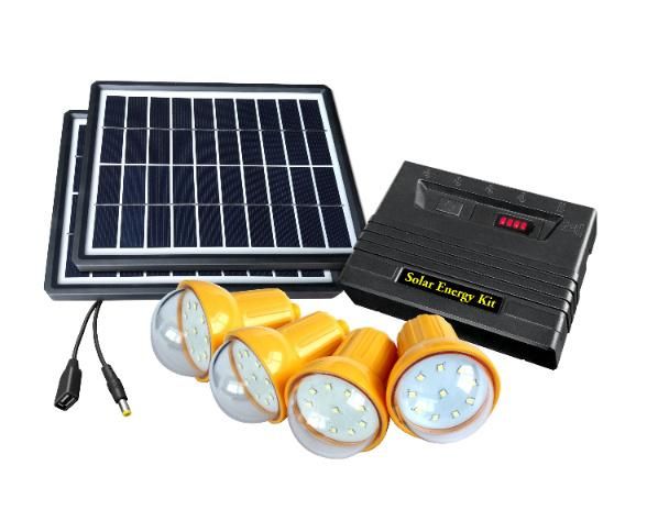 2020 Mini Home Use Cheap Factory Price off Grid Solar Panel System Solar Generator with 4 PCS LED Bulbs and USB