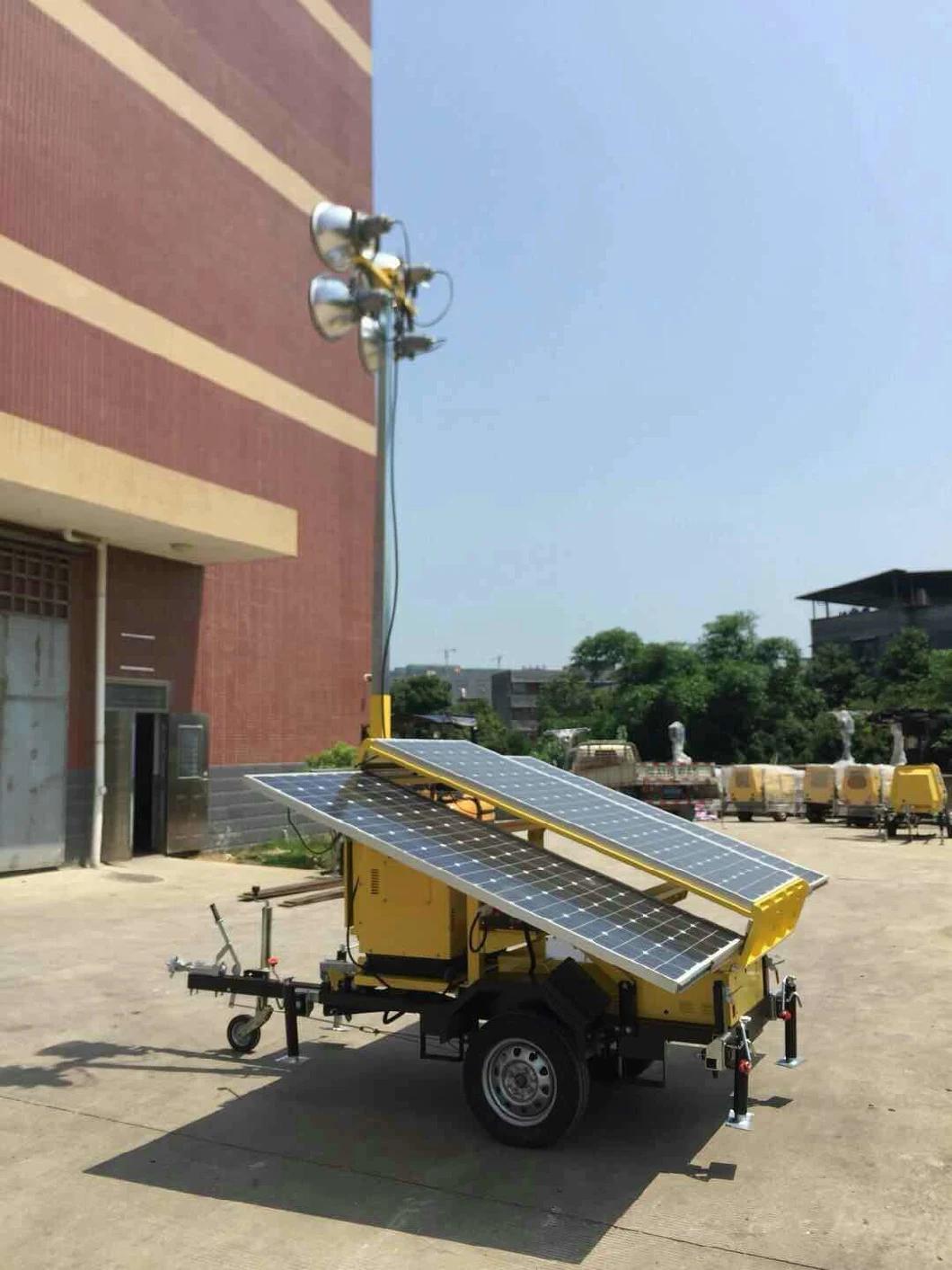 9.2m Solar Panel Rechargeable Battery LED Mobile Light Tower