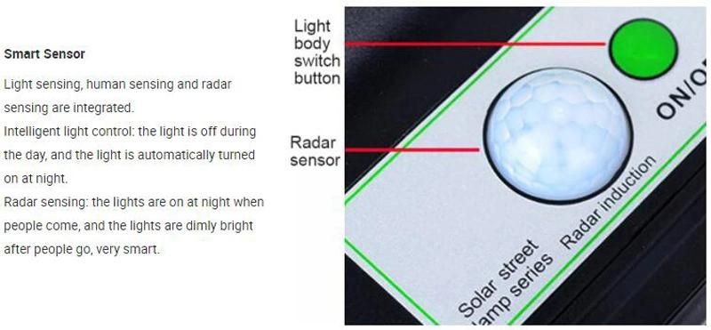 Solar Street Light IP65 Waterproof LED Solar Light Outdoor Sensor Street Solar Lights