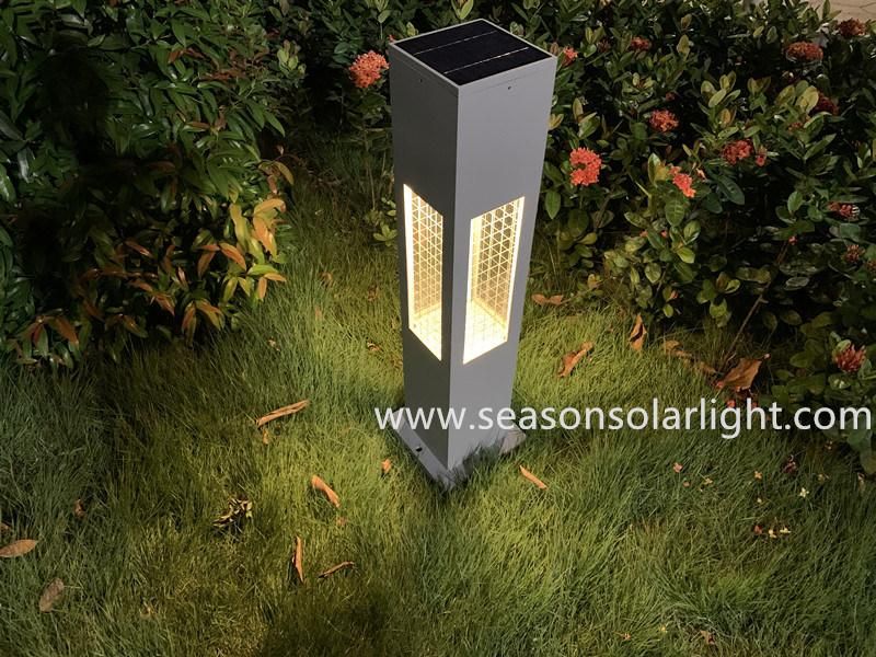 Landscape Lawn Square Pathway LED Lighting Solar Power Outdoor Garden Light with Warm+White LED Lamp