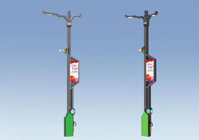 Smart City Pole with Smart Lighting with Emergency Call