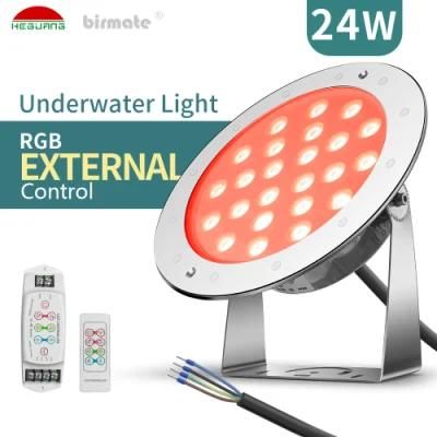 24W DC12V External Control VDE The Standard for 316L Stainless Steel LED Underwater Swimming Pool Light