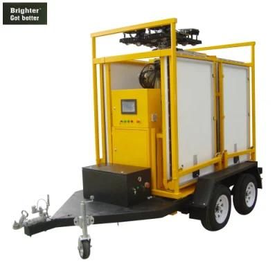 Solar Light Emergency Mobile Lighting Tower with Trailer and Silent Running