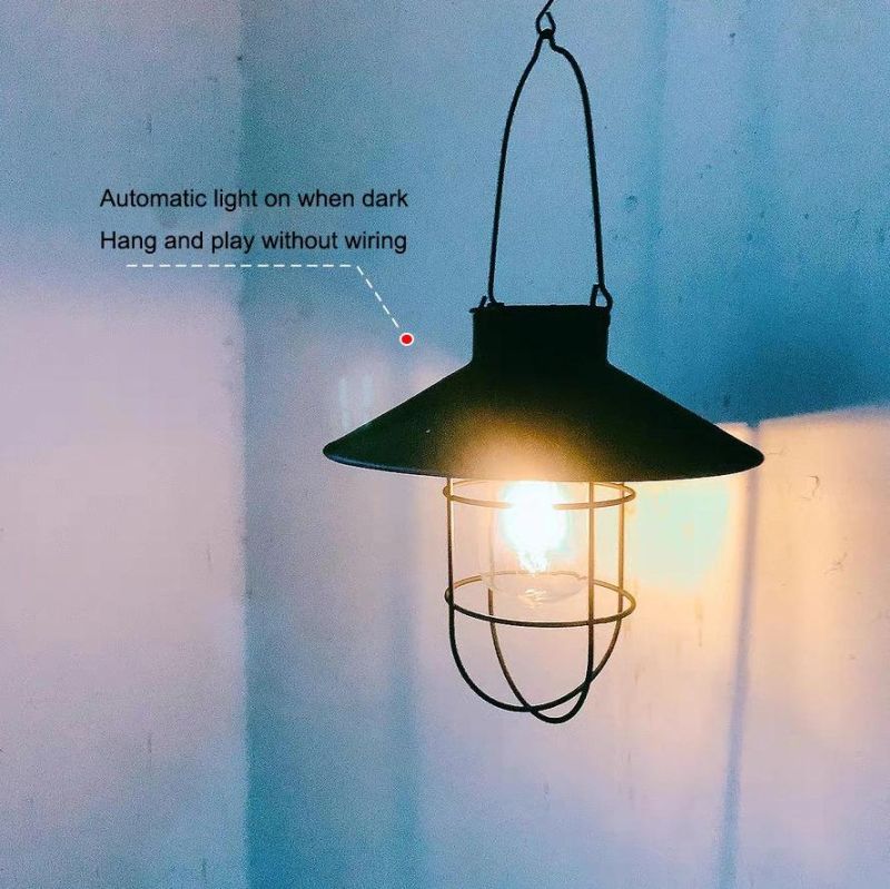 LED Solar Hanging Light Retro Night Light Outdoor Waterproof Villa Garden Light