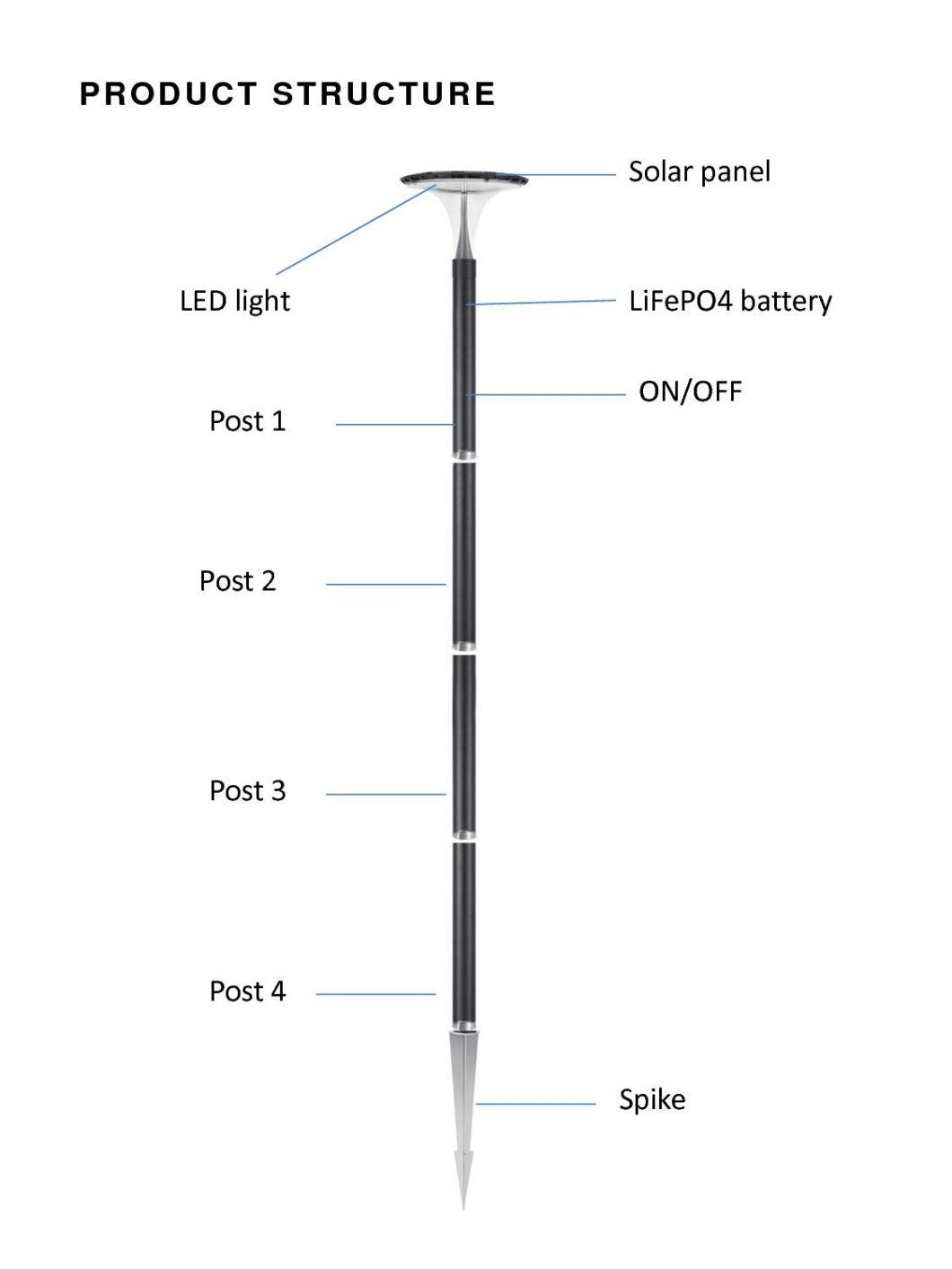 2021 Popular Outdoor IP65 Die-Casting Aluminum LED Courtyard Solar Garden Street Lights Lamp