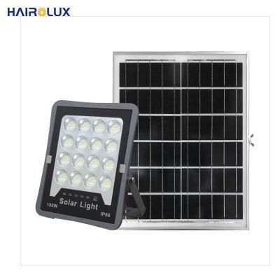 Hairolux Wholesale High Quality IP65 Solar Powered Remote Outdoor Floodlight 100W 200W 300W LED Solar Flood Light