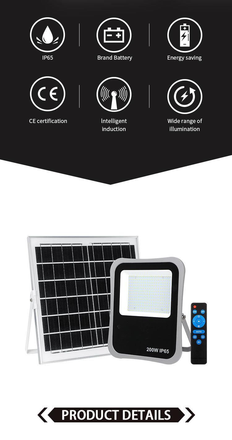 Custom Garden All in One Waterproof Outdoor Lighting 300W Warehouse Solar Flood Light LED