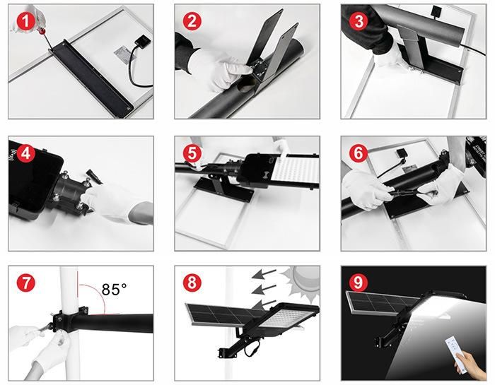 Bspro Lamp Engineering Automated Aging Outside Parking Lots Bright Solar LED Road Street Light