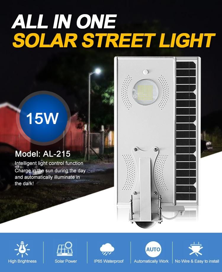 110lm/W LED Lamp Home Outdoor Lighting 15W Solar Street Light
