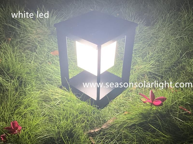 High Lumen IP65 Garden Waterproof Outdoor Solar Gate Post Pillar Light with Warm + White LED Light