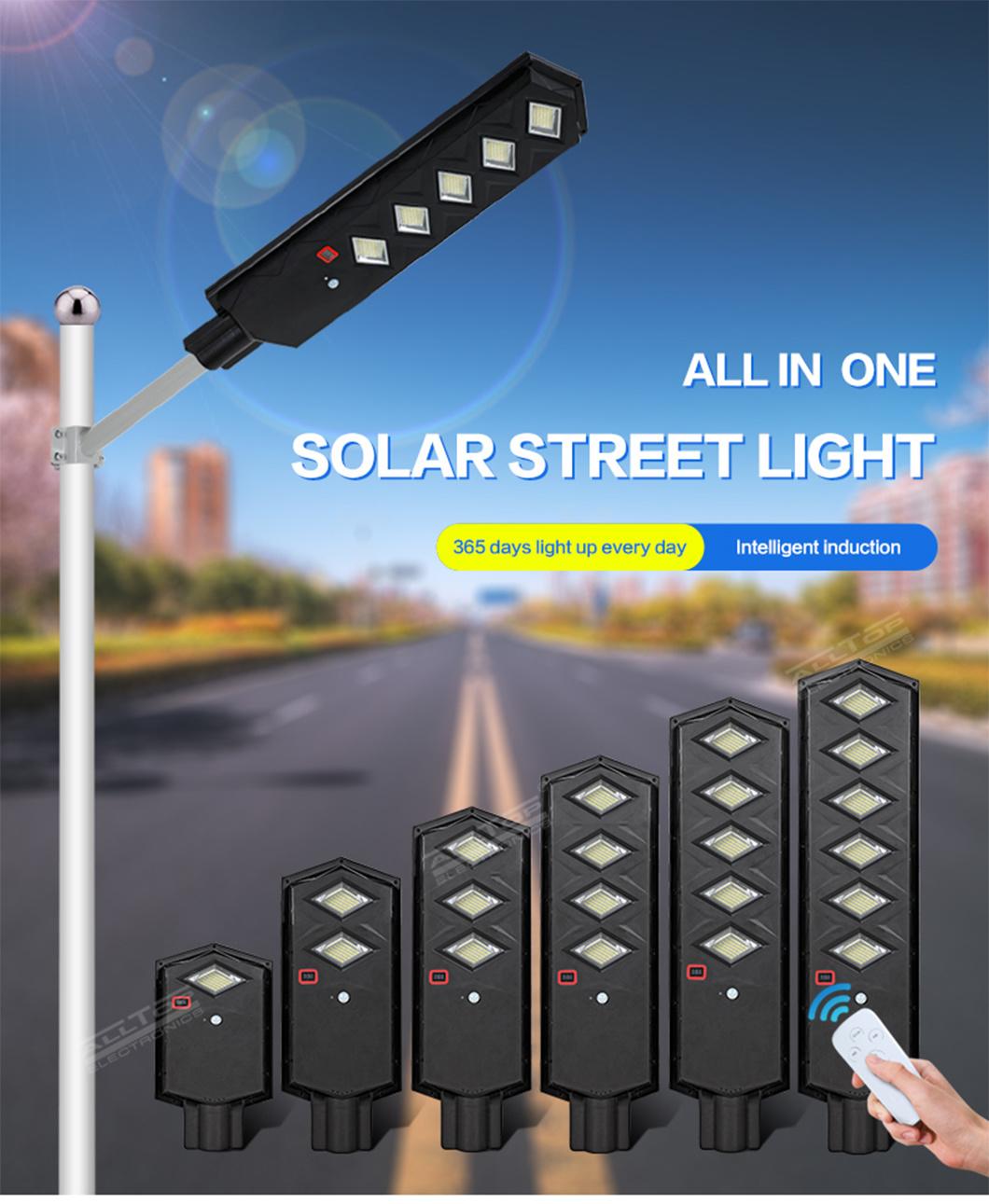 Alltop All in One SMD 50 100 150 200 250 300 Watt IP65 Waterproof Garden Road Outdoor LED Solar Street Lights